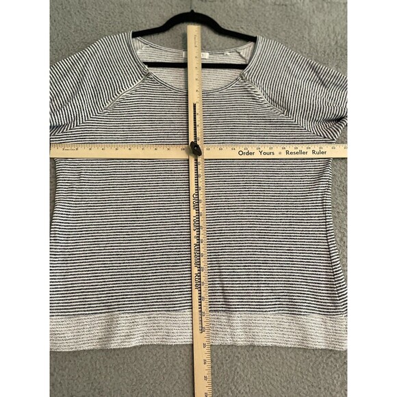 Onyx Moda Womens XL Womens Sweatshirt Top Athleisure Zipper Blue Stripe - Picture 7 of 7